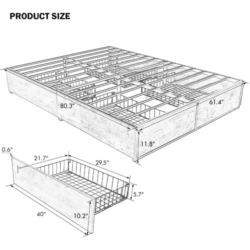 Milliken Storage Platform Bed