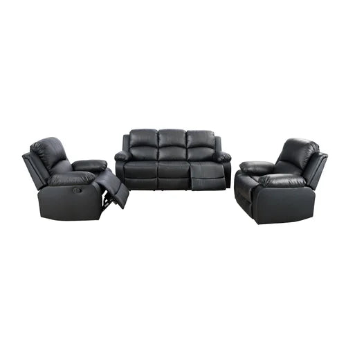 Nita 3 Pieces Faux Leather Reclining Living Room Set