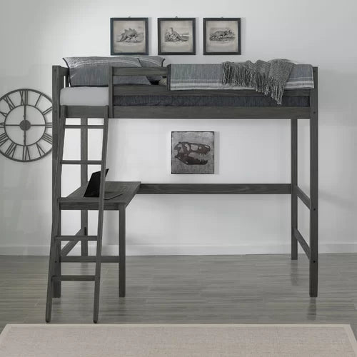 Pauletta Twin Panel Loft Bed with Built-in-Desk by Greyleigh™ Baby & Kids