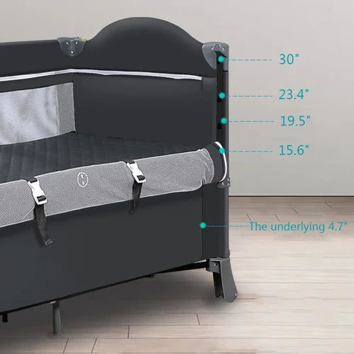 Portable Upholstered Crib with Mattress