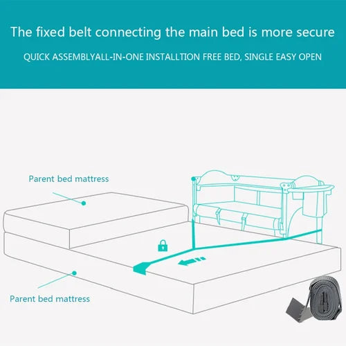 Portable Upholstered Crib with Mattress