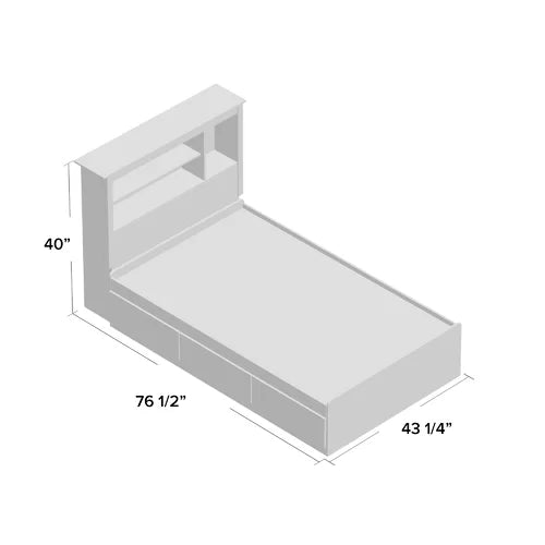 Raiden Twin Mate's Bed with Drawers and Bookcase