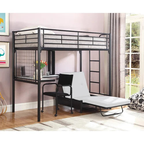 Schuller Twin Loft Bed with Built-in-Desk by Harriet Bee