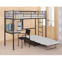 Thumbnail for Schuller Twin Loft Bed with Built-in-Desk by Harriet Bee