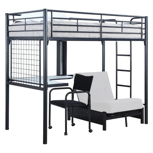 Schuller Twin Loft Bed with Built-in-Desk by Harriet Bee