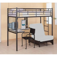 Thumbnail for Schuller Twin Loft Bed with Built-in-Desk by Harriet Bee