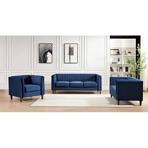 Soyer 3 Piece Velvet Configurable Living Room Set