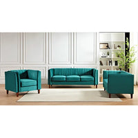 Soyer 3 Piece Velvet Configurable Living Room Set