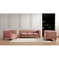 Soyer 3 Piece Velvet Configurable Living Room Set