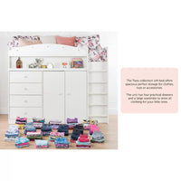 Tiara Twin 4 Drawer Loft Bed with Built-in-Desk by South Shore