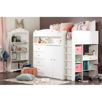 Tiara Twin 4 Drawer Loft Bed with Built-in-Desk by South Shore
