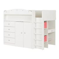 Tiara Twin 4 Drawer Loft Bed with Built-in-Desk by South Shore