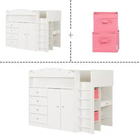 Tiara Twin 4 Drawer Loft Bed with Built-in-Desk by South Shore
