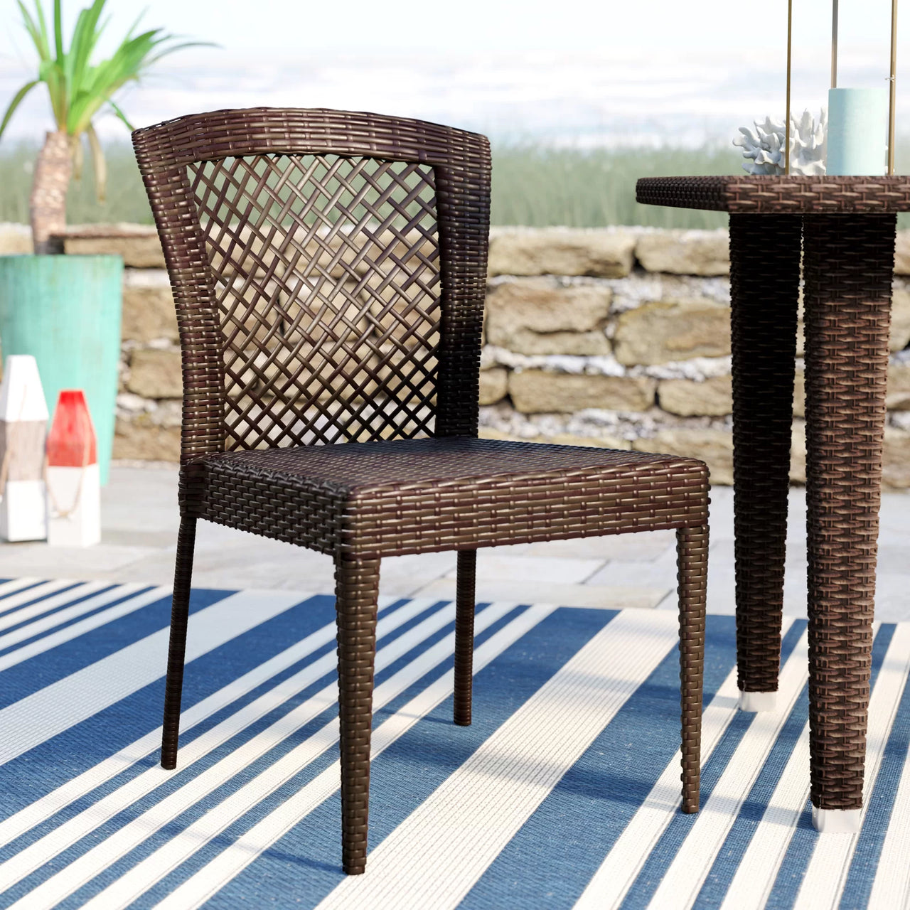 Wanita Stacking Patio Side Chair (Set of 2)