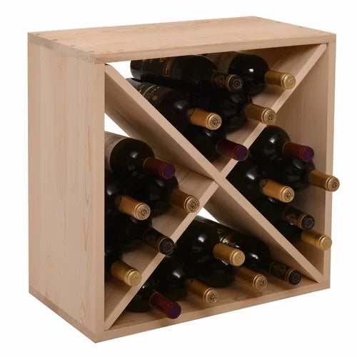 Solid Wood Tabletop Wine Bottle Rack in Natural
